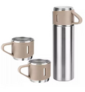 Garrafa Térmica Vacuum Flask 500ml Com 3 Xícaras Inox